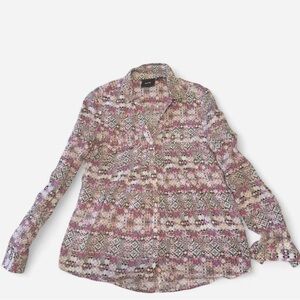 Maeve by Anthropologie Pink Islet Lightweight Breezy Button Down